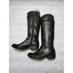 Audrey Brooke Abadore Leather Knee High Riding Boots Black Women's size 7M